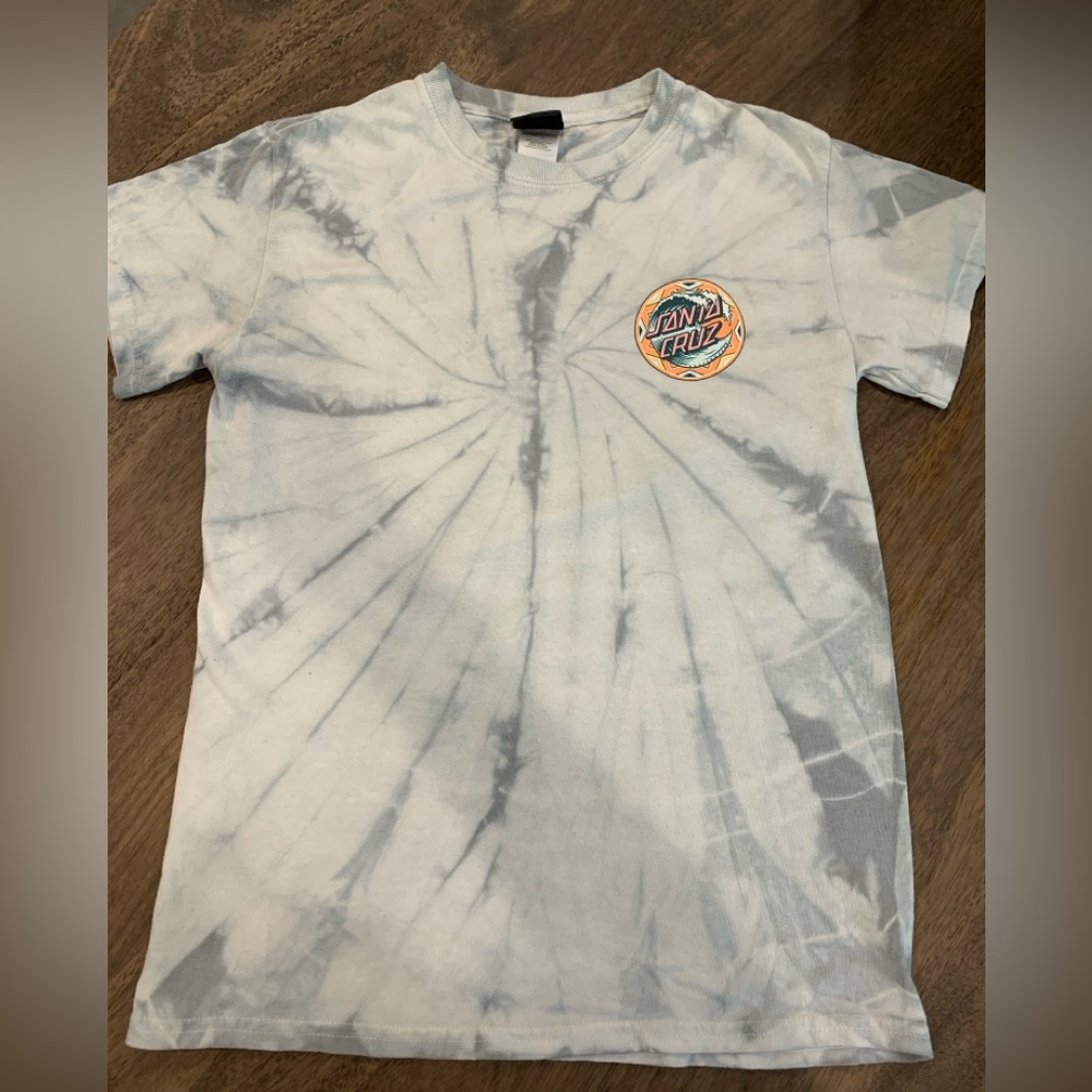 Santa Cruz Grey/white Tie Dye Graphic Tee